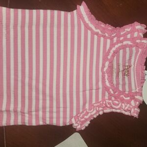 Little Sleepies Pink and White Stripe Ribbed Tank Top Toddler 18-24 Months